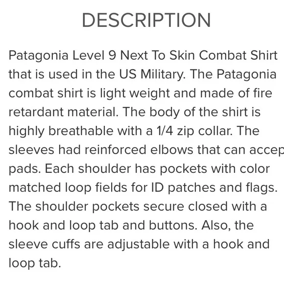Patagonia Level 9 OCP Combat Shirt Med Reg
